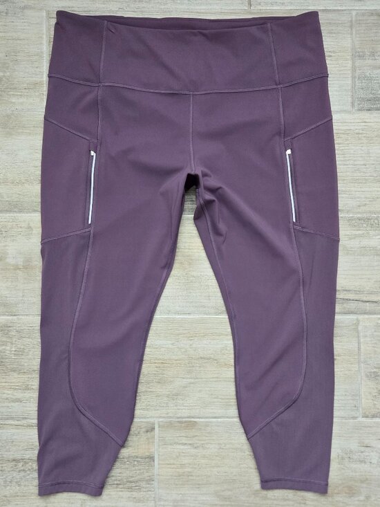 Athleta Pants - Athleta Rainier Unbrushed 7/8 Tight Leggings Womens Mauve Activewear Yoga Gym 2X